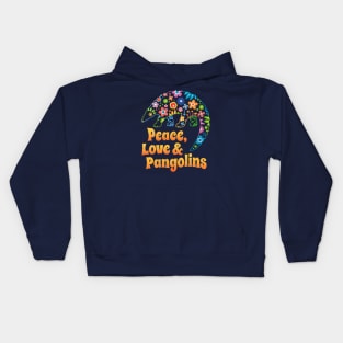 Peace, Love & Pangolins - Gift for Pangolin Lovers Kids Hoodie